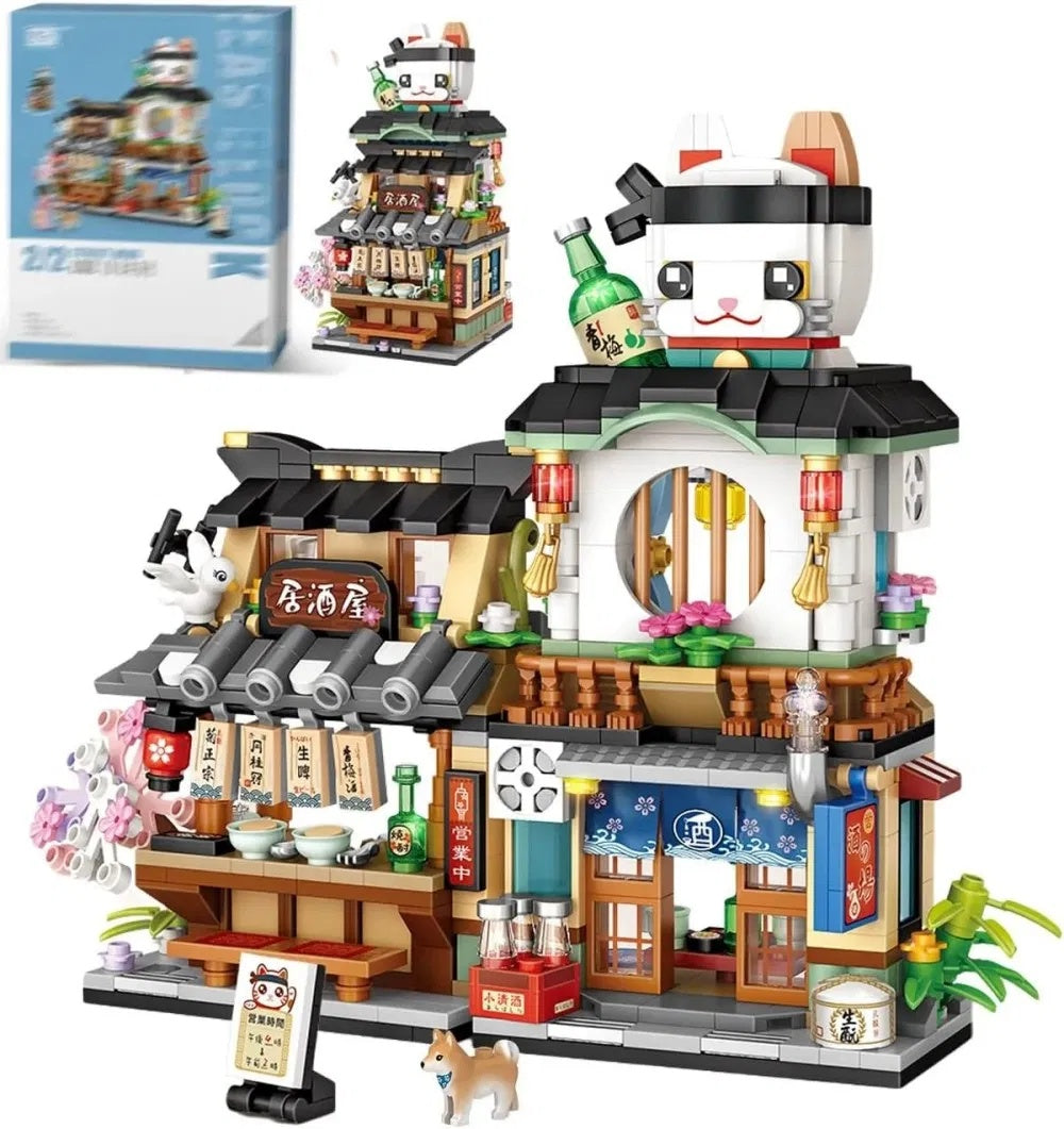 4 PACK Brick Building Set For Kids, 2969 PCS Building Blocks Kit Japanese Street Building Toy Set Gift For 6-15 Years Old Kid And Adult